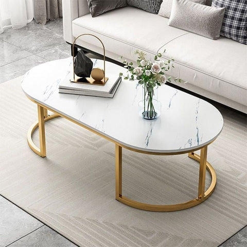 PACK TABLE OVALE & TABLE D'APPOINT