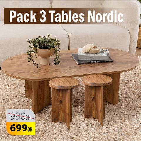 Pack Table Nordic + 2 table appoint
