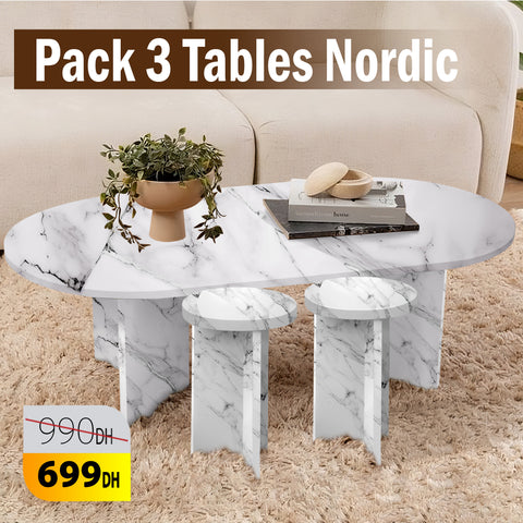 Pack Table Nordic + 2 table appoint