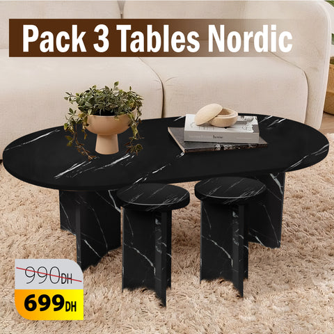Pack Table Nordic + 2 table appoint