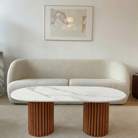 Table Bardy Ovale effet marbre