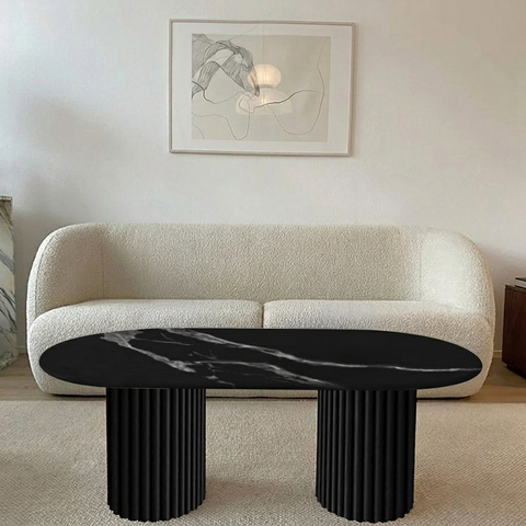 Table Bardy Ovale effet marbre