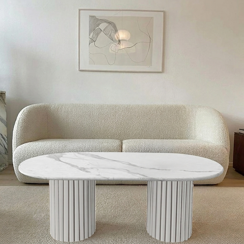 Table Bardy Ovale effet marbre