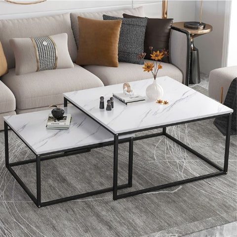 Tables gigognes carre effet marbre 70 / 50