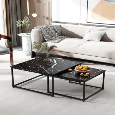 Tables gigognes carre effet marbre 70 / 50