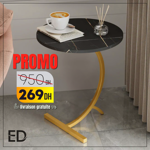 Table d'appoint en C effet marbre